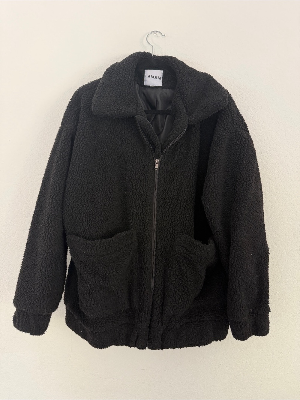 I.AM.GIA Black Faux-Shearling Zip Jacket
